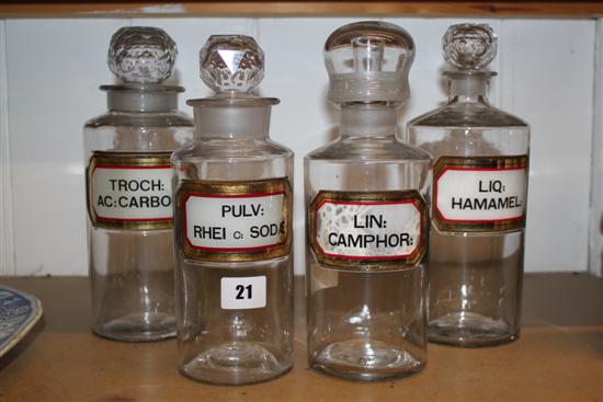 4 chemists jars